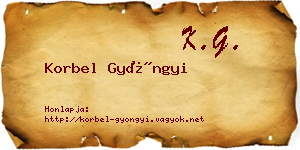 Korbel Gyöngyi névjegykártya